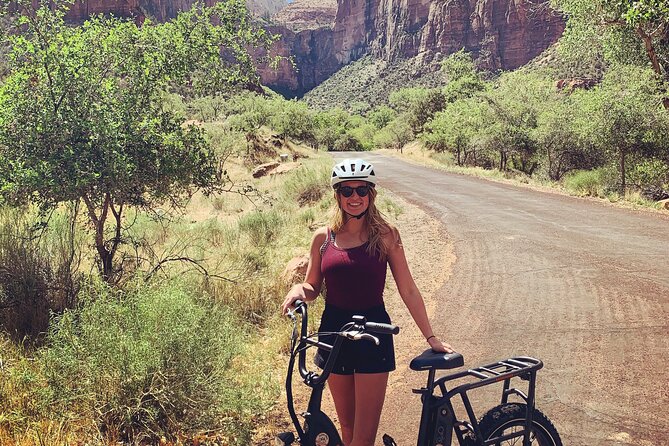 3 Hour Guided E Bike Tour in Zion National Park - Following the canyon toward the Court of the Patriarchs