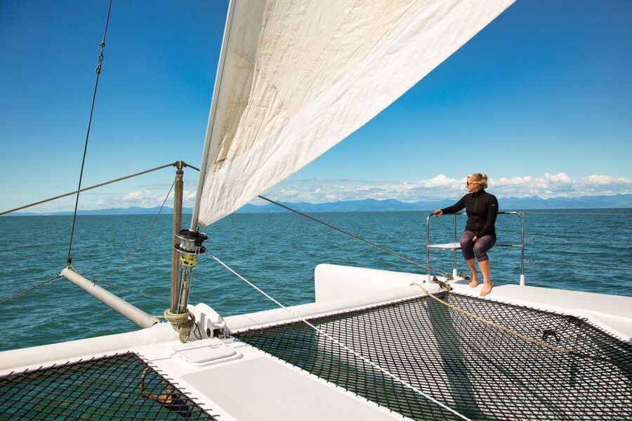 Abel Tasman National Park: Day Sailing Adventure with Lunch - A comfortable catamaran with room to watch