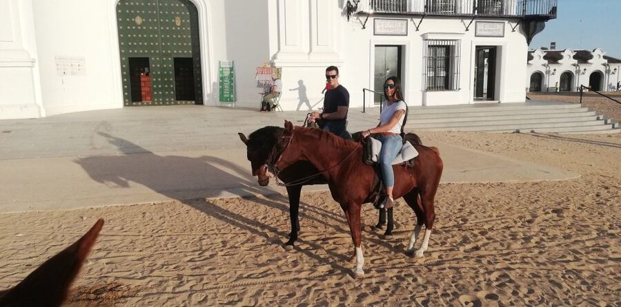 El Rocío: Doñana National Park Horseback Riding Tour - Riding Toward Doñana National Park