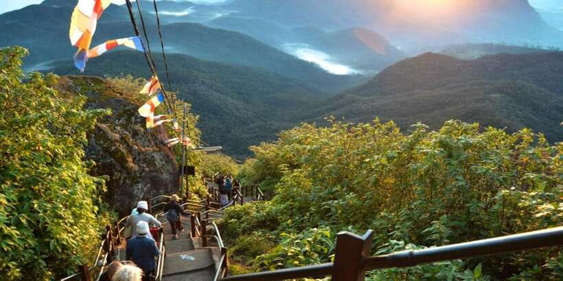 From Kandy: Adams Peak Guided hike via Peak Wilderness - The Mahagiridambe steps and the Peak Wilderness setting