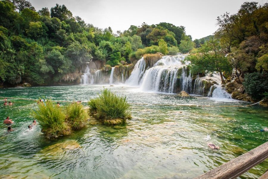 Split/Trogir: Krka National Park Day Trip with Wine Tasting - Skradin: swimming, lunch, and a slower hour